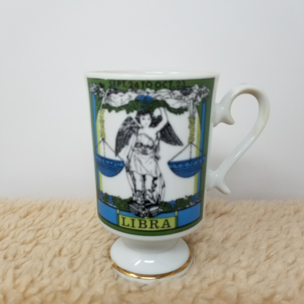 VTG ROYAL CROWN Aranart By Elena‎ " Libra " Zodiac SMUG MUG CUP